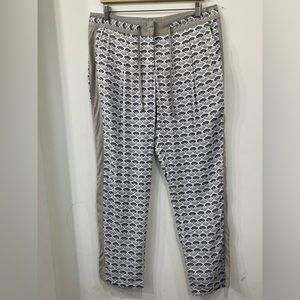 Olsen Lisa Comfy Joggers 4 Pocket Drawstring Beige Pattern size 10